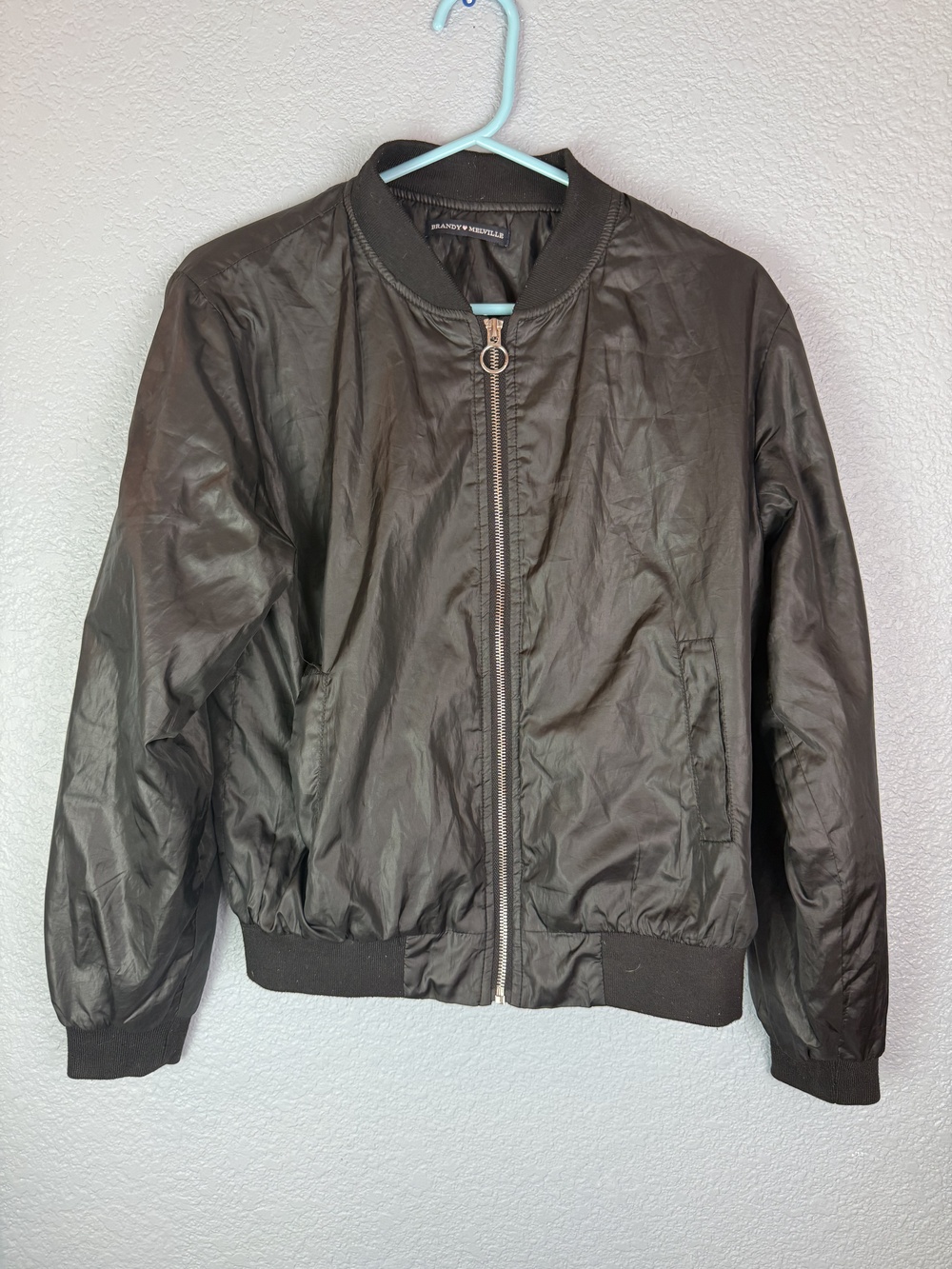 Brandy Melville Jacket Womens Small Bomber Zip Up Puffer Lightweight Casual